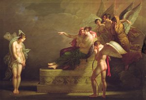 Scene fra legenden om Amour og Psyche av Angelica Kauffmann