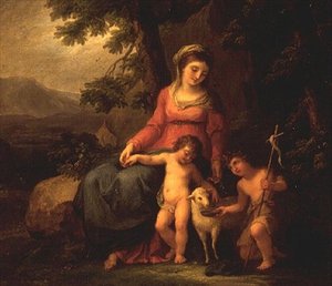 Jomfru Maria med Kristusbarnet og døperen Johannes av Angelica Kauffmann