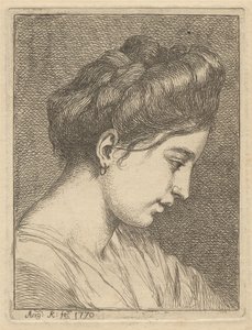 En ung kvinnes hode i profil av Angelica Kauffmann