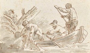 Fisker håver inn garnet av Angelica Kauffmann