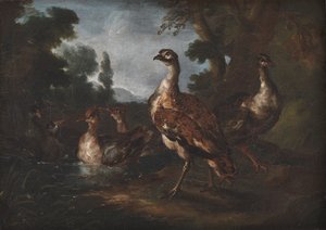 Landskap med fugler av Angelo Maria Crivelli