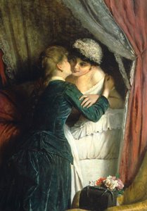 Navnedag av Angelo Romagnoli (1840-etter 1897), olje på lerret av Angelo Romagnoli