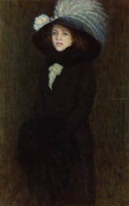 Portrett av en ung dame (olje på lerret) av Angelo Torchi
