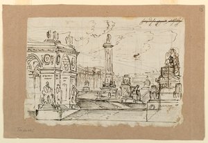 Scenedesign, gruppe antikke monumenter