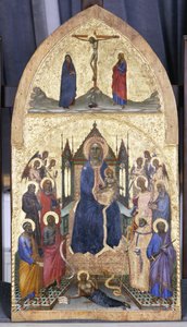 Enthroned Madonna and Child with Angels and Saints, ca. 1360-70 (tempera på poppeltre)