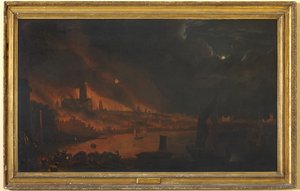 The Great Fire of London, ca. 1666-1700 (olje på lerret) av Anglo Dutch School