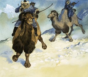 Mongolske krigere på kameler av Angus McBride