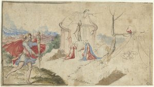 Mytologisk scene (Aeneas flykter fra Troja?) av Aniello Redita