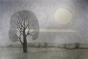 Februarmånen, 2010 (farget blyant på papir)