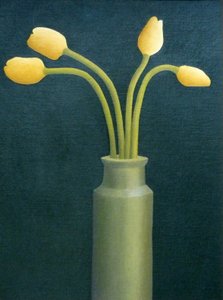 Fire gule tulipaner, 1982 av Anna Phillips