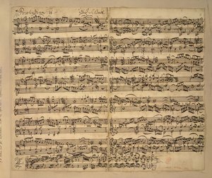 Legg til MS 35021, f.8r, F-dur preludium, Das Wohltemperierte Clavier, bok 2, av Johann Sebastian Bach av Anna Magdalena Bach