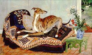 Litt av en sus, 2002 (akryl) av Anna Pugh