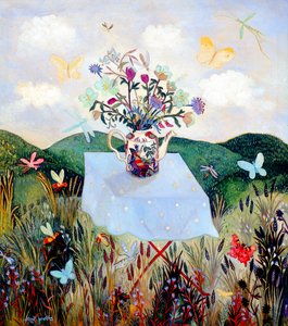 Insekter og sommerfugler, 2003 (akryl) av Anna Pugh