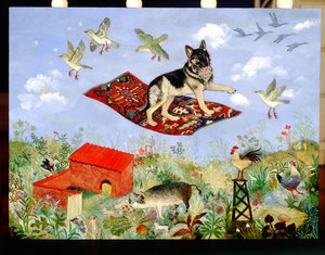 Jage skyer, 2010 (akryl) av Anna Pugh