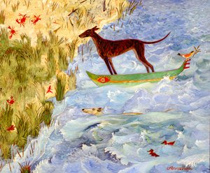 Nesten der, 2008 (akryl) av Anna Pugh