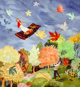 Av gårde, 2008 (akryl) av Anna Pugh