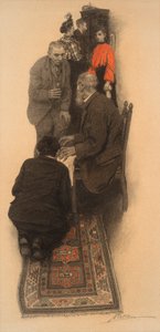 Insisterte på å støve skoene deres... (pastell på papir) av Anna Whelan Betts