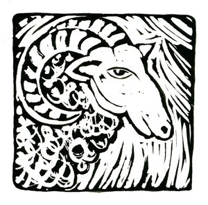 Horoskop (Væren), 2017 (linoleumstrykk)