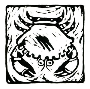 Horoskop (Krepsen), 2017 (linoleumstrykk)