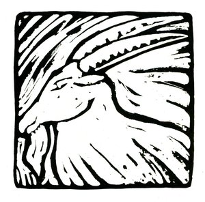 Horoskop (Steinbukken), 2017 (linoleumstrykk)