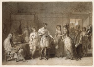 Bayard nekter gaver fra vertinnen sin i Brescia av Anne-Louis Girodet de Roucy-Trioson