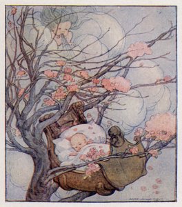 Barnerim: Hush-A-Bye, Baby, On The Tree Top (farge litho) av Anne (after) Anderson