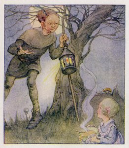Barnerim: The Man In The Moon Come Down Too Soon (farge litho)
