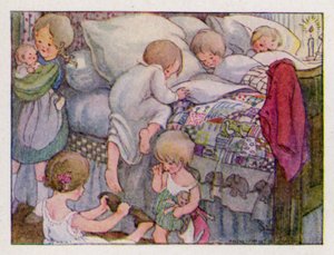 Barnerim: Wee Willie Winkie Runs Through The Town (farge litho)