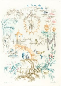 Kinesisk arabesk med en ape, tidlig på 1760-tallet.
