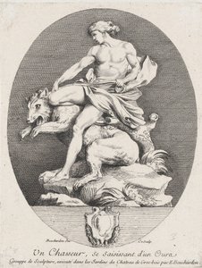 En jeger som griper en bjørn, 1737 av Anne Claude Philippe de