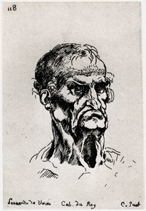 Tegning etter Leonardo de Vinci, c1710-1765 1924 av Anne Claude Philippe de Caylus