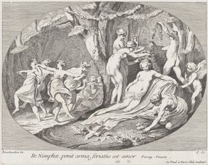Gå Nymfer, som legger ned våpnene, Kjærlighet hviler!, 1730-60. av Anne Claude Philippe de Caylus