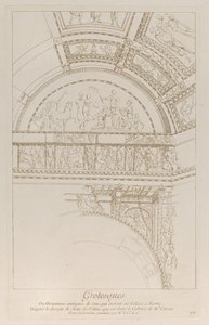 Grotesker: detalj av stukkaturrelieffene som dekorerer Colosseum i Roma, ca. 1729.