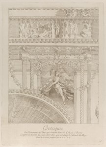 Grotesker: detalj av stukkaturrelieffene som dekorerer Colosseum i Roma, med en vinge..., ca. 1729. av Anne Claude Philippe de Caylus