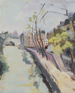 Quai des Grands Augustins, Paris, 1961 (olje på papir)