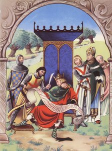 König Johann unterzeichnet die Magna Carta von Anne & Johnstone Janet (1928-79) Johnstone