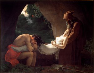 Atala ved graven eller begravelsen til Atala av Anne Louis Girodet de Roucy Trioson
