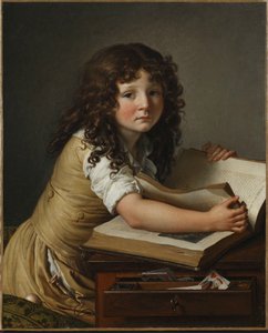 Benoît Agnès Trioson med en bok. av Anne Louis Girodet de Roucy Trioson