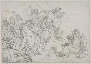 Påkallelse til guddommene som presiderer over jordbruk fra Virgils Georgics, etter 1798. av Anne Louis Girodet de Roucy Trioson
