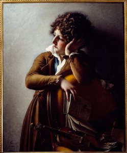 Portrett av unge Romainville Trioson, sønn av Dr. Benoit Francois Trioson. Maleri av Anne Louis Girodet de Roucy-Trioson (Anne-Louis Girodet de Roucy Trioson av Anne Louis Girodet de Roucy Trioson