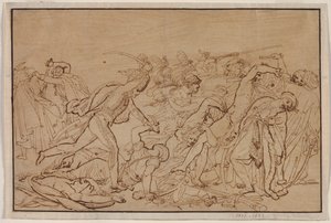 Studie for The Revolt of Cairo, 1810. av Anne Louis Girodet de Roucy Trioson