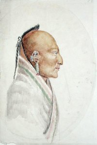 Cachasunghia, sjef for Little Osage (akvarell på papir) av Anne Marguerite Hyde de Neuville