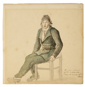 Fair American Indian Man of the Buffalo Tribe, Canisteo, New York, 1808 (akvarell, grafitt og kull på papir)