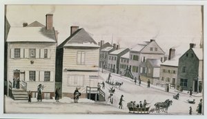 Hjørnet av Warren og Greenwich Street, 1809 av Anne Marguerite Hyde de Neuville