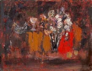 Tørkede blomster (olje på lerret) av Anne Redpath
