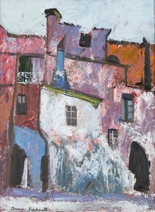 Mediterranean Village (olje om bord)