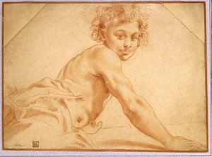 En gutt ser over skulderen av Annibale Carracci
