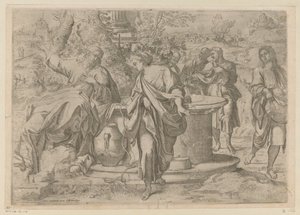 Kristus og den samaritanske kvinnen av Annibale Carracci