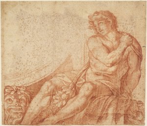 Ignudo aus der Galleria Farnese av Annibale Carracci