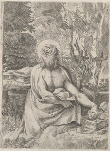 Saint Jerome in the Wilderness, ca. 1591. av Annibale Carracci